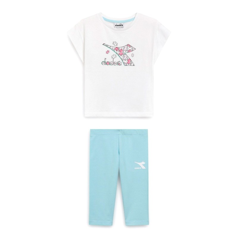 Diadora JG. SET SS PUZZLES Completino Bambina Ragazza Mezza Manica