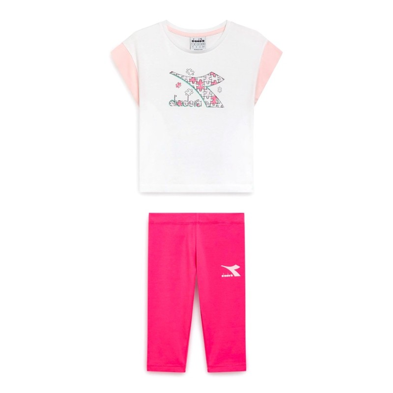 Diadora JG. SET SS PUZZLES Completino Bambina Ragazza Mezza Manica