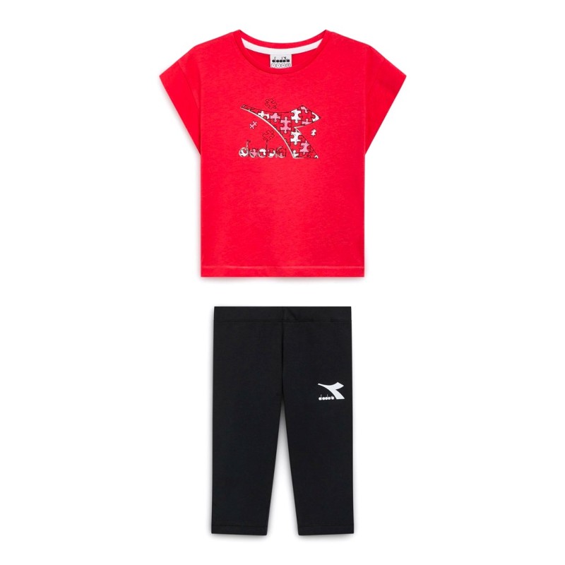 Diadora JG. SET SS PUZZLES Completino Bambina Ragazza Mezza Manica