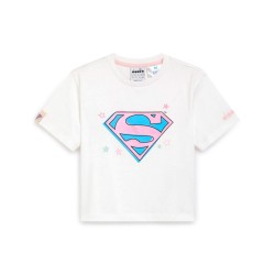 Diadora JU T.Shirt ss SUPERGIRL Maglia Bambina Bimba Mezza Manica Corta