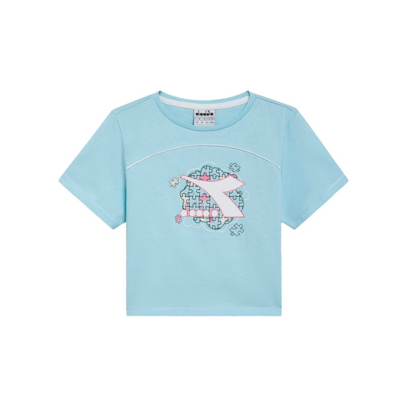 Diadora T- Shirt Puzzles Junior Ragazza Bambina Bimba Mezza Manica