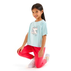 Diadora T- Shirt Puzzles Junior Ragazza Bambina Bimba Mezza Manica