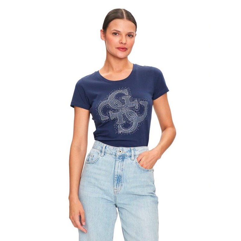 Guess T-Shirt Donna Ragazza Mezza Manica Corta Giro Collo