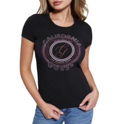 Guess T-Shirt Logo Donna Ragazza Mezza Manica Corta Giro Collo