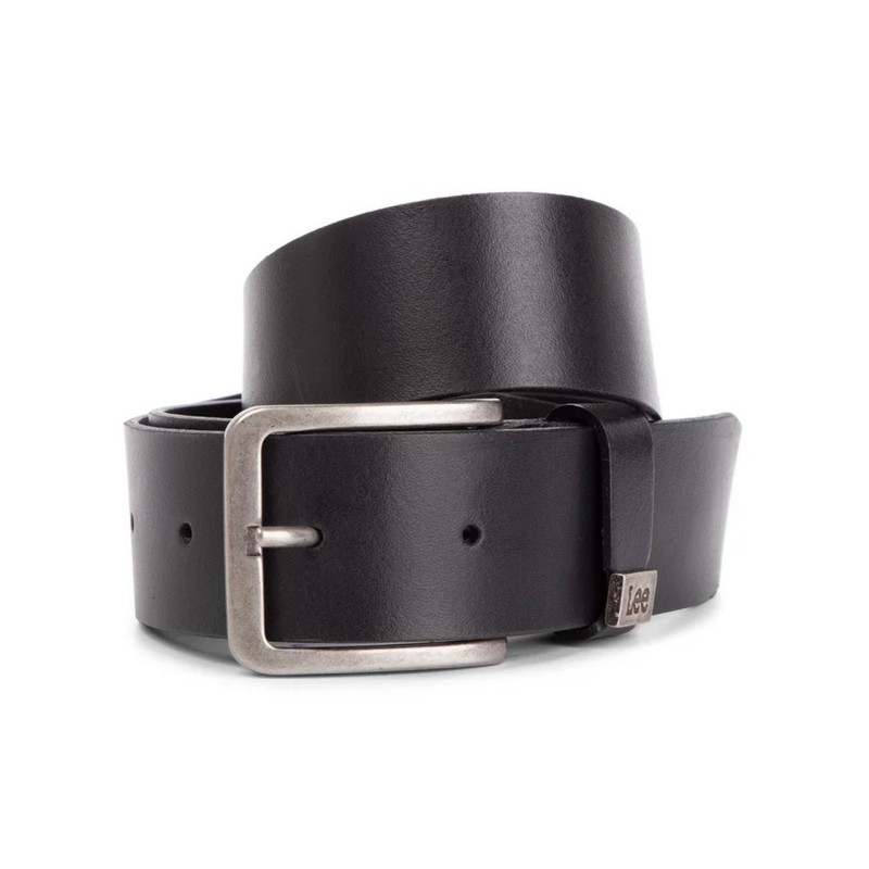 Lee Cintura Logo Belt Uomo Ragazzo Pelle Nera