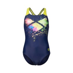 Arena Girl s Multi Pixels Costume Intero Bimba Bambina Ragazza Mare Piscina