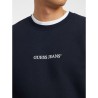 Guess Felpa Girocollo Logo Uomo Ragazzo Blu