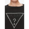 Guess Maglia Girocollo Donna Ragazza Logo Nera