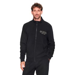 GUESS FELPA ZIP INTERA LOGO UOMO RAGAZZO NERA