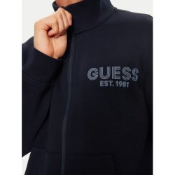 GUESS FELPA ZIP INTERA LOGO UOMO RAGAZZO BLU