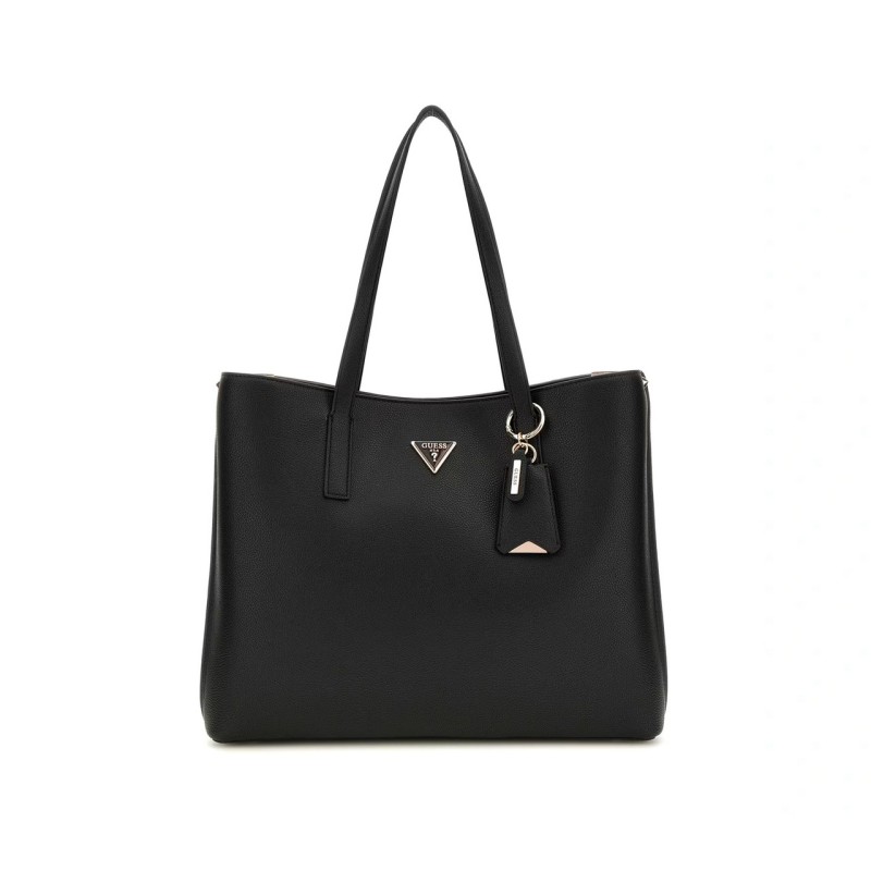 GUESS BORSA DONNA SHOPPER MERIDIAN TRIANGOLO LOGO NERO