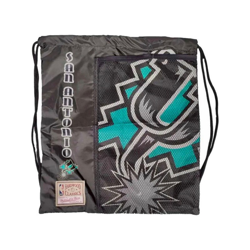 Mitchell and Ness Black Logo Cinch Hardwood Classic Bag San Antonio Spurs