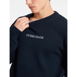 GUESS GJ LS Maglia Girocollo Uomo Ragazzo Logo Maglione Cotone