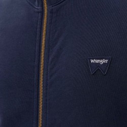 Wrangler Funnel Neck Felpa Zip Intera Uomo Ragazzo Blu