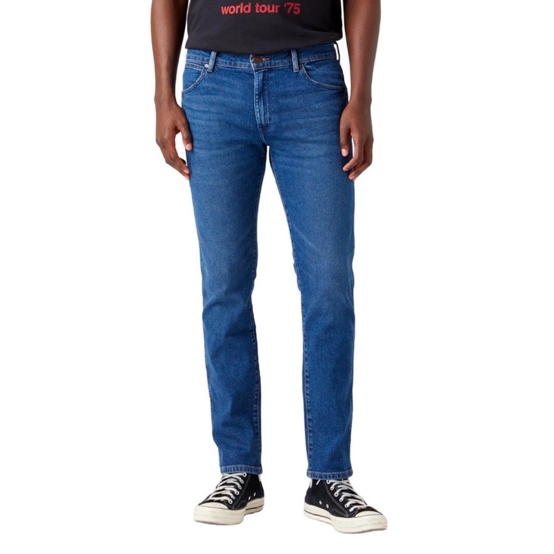 Wrangler Jeans Larston Country Slim Denim Uomo Ragazzo Blu