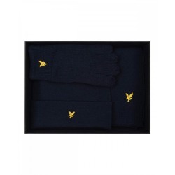 LYLE & SCOTT Cofanetto Cappello+Sciarpa+Guanti Set Uomo Ragazzo Blu