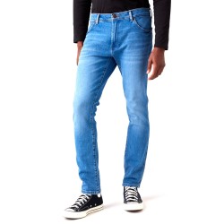 Wrangler Jeans Larston New Favorite Slim Denim Uomo Ragazzo Blu