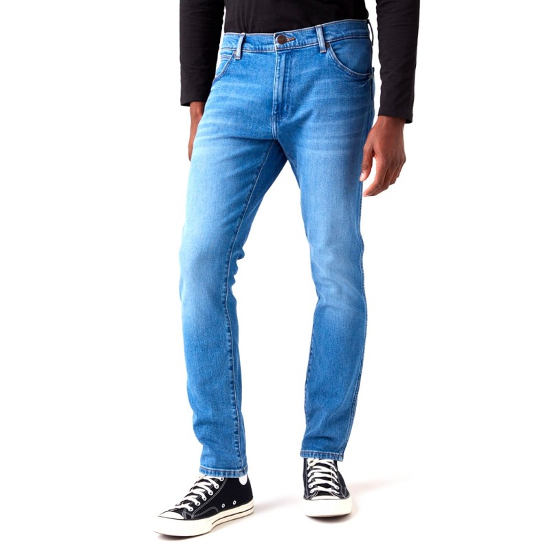 Wrangler Jeans Larston New Favorite Slim Denim Uomo Ragazzo Blu