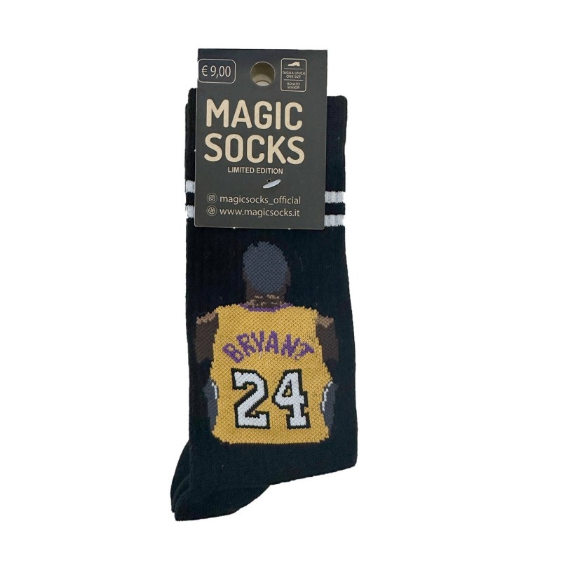 MAGIC SOCKS Calze in spugna unisex tg. unica stampa ricamata BRYANT