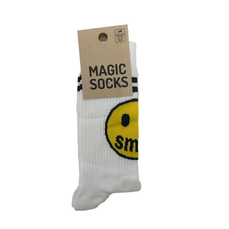 MAGIC SOCKS Calze in spugna unisex tg. unica stampa SMILE