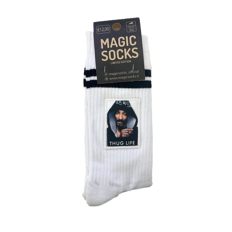 MAGIC SOCKS Calze in spugna unisex tg. unica stampa ricamata THUG LIFE