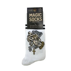 MAGIC SOCKS Calze in spugna unisex tg. unica stampa ricamata