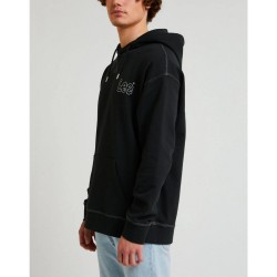 Lee Core loose logo hoodie Felpa Cappuccio Uomo Ragazzo Nero