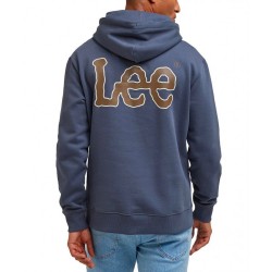 Lee Core hoodie dusty Felpa Cappuccio Uomo Ragazzo Blu