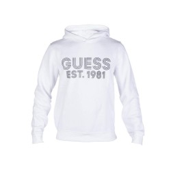 Guess Beau Felpa Cappuccio Uomo Ragazza Bianca