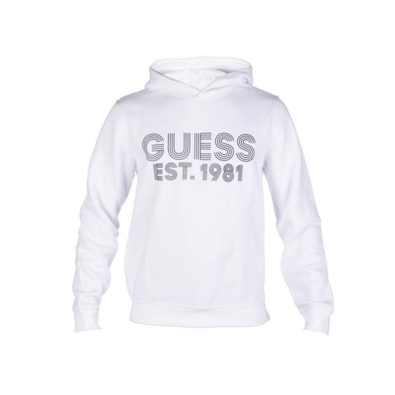 Guess Beau Felpa Cappuccio Uomo Ragazza Bianca