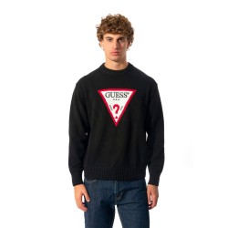 GUESS GJ LS Maglia Girocollo Uomo Logo Ragazzo Nera