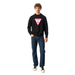 GUESS GJ LS Maglia Girocollo Uomo Logo Ragazzo Nera