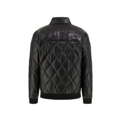 Guess Giubbotto Quilted PU Leather Uomo Ragazzo Nero