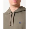 Wrangler Sign off  hoodie Felpa Cappuccio Uomo Ragazzo Verde