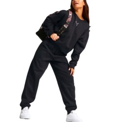 Puma Lougewear Suit Tuta Girocollo Donna Ragazza Nera