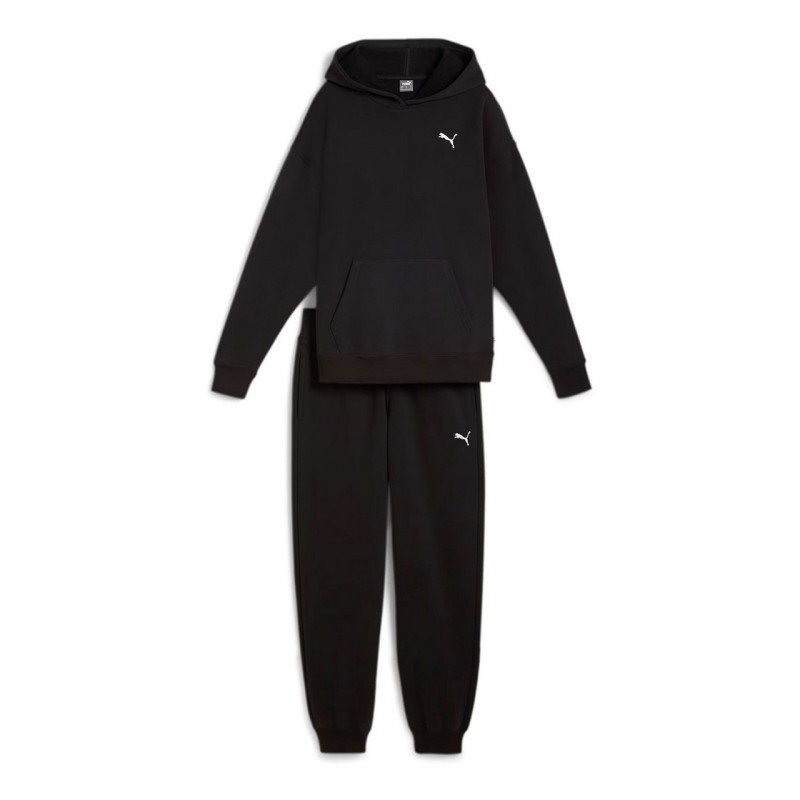 Puma Loungewear Tracksuit Tuta Cappuccio Donna Ragazza Nera