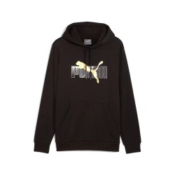 Puma Ess Logo Lab Hoodie Felpa Cappuccio Uomo Ragazzo Nera