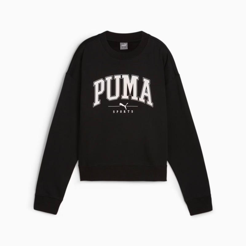 Puma Squad Crew Felpa Girocollo Donna Ragazza Nera