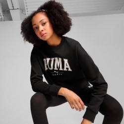 Puma Squad Crew Felpa Girocollo Donna Ragazza Nera