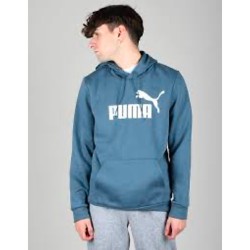 Puma Ess+ Big Logo Hoodie Felpa Cappuccio Uomo Ragazzo denim