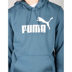 Puma Ess+ Big Logo Hoodie Felpa Cappuccio Uomo Ragazzo denim