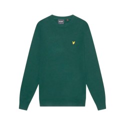 LYLE & SCOTT Maglia Girocollo Uomo Ragazzo Cotton Merino Verde