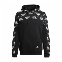 Adidas M FL GFX Hoodie Felpa Cappuccio Uomo Ragazzo Nera