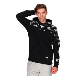 Adidas M FL GFX Hoodie Felpa Cappuccio Uomo Ragazzo Nera