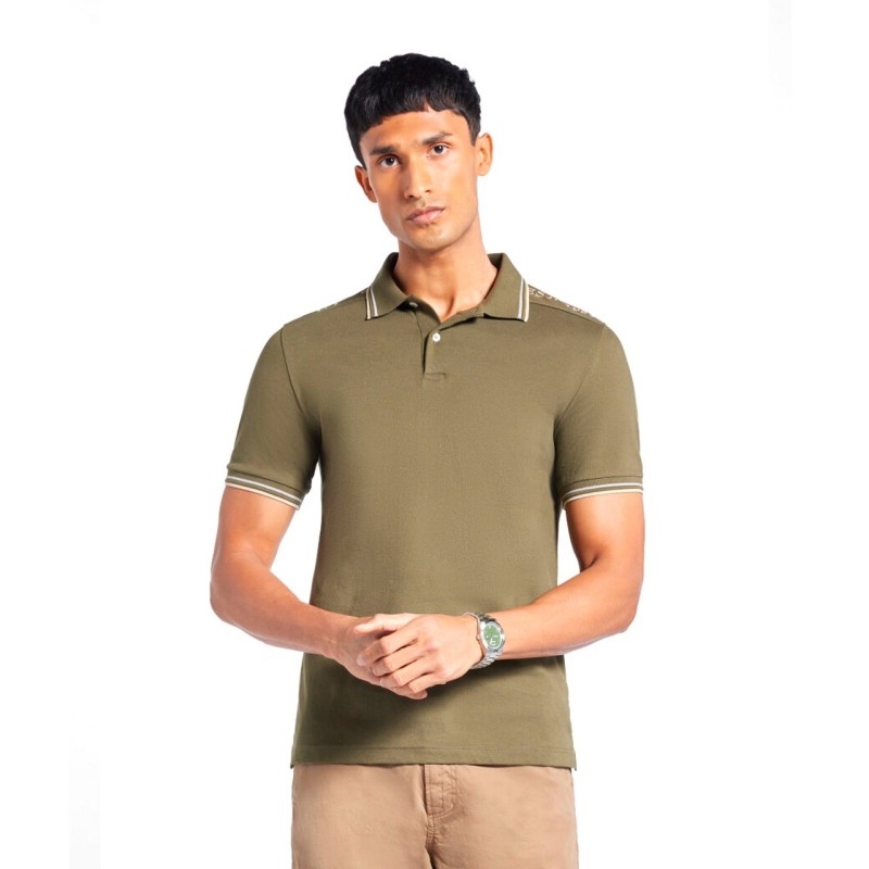 Guess Polo Uomo 3 Bottoni logo Maglia Uomo Ragazzo Verde