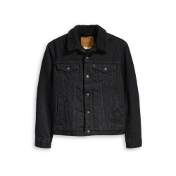 LEVI'S  Type 3 Sherpa Trucker Uomo Ragazzo Giubbino Imbottito Jeanz Nero