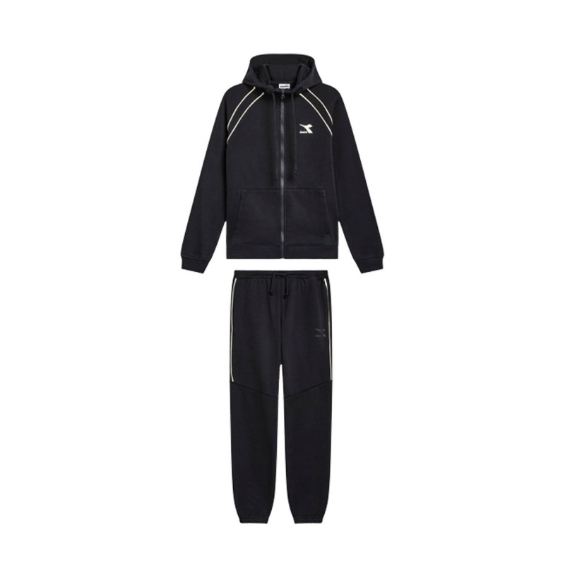 Diadora tracksuit Tuta Zip Intera Cappuccio Donna Ragazza Nera