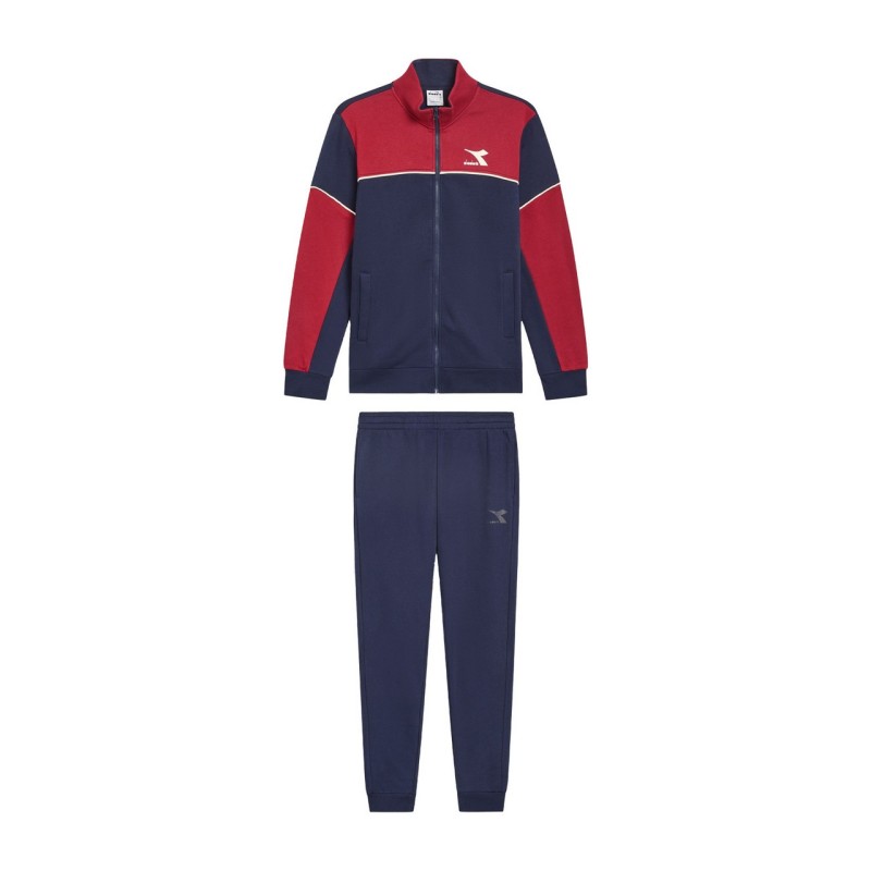 Diadora tracksuit Hoodie Tuta Zip Intera Uomo Ragazzo Bordo Blu