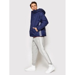 Adidas Pad Hooded Puff Giubbotto Piumino Cappuccio Uomo Ragazzo Blu