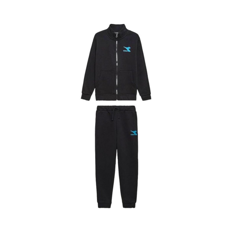 Diadora JB Tracksuit Neon Tuta Bambino Bimbo Zip Intera Nera